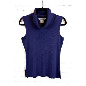MISOOK blue violet sleeveless cowl neck knit top sweater XS